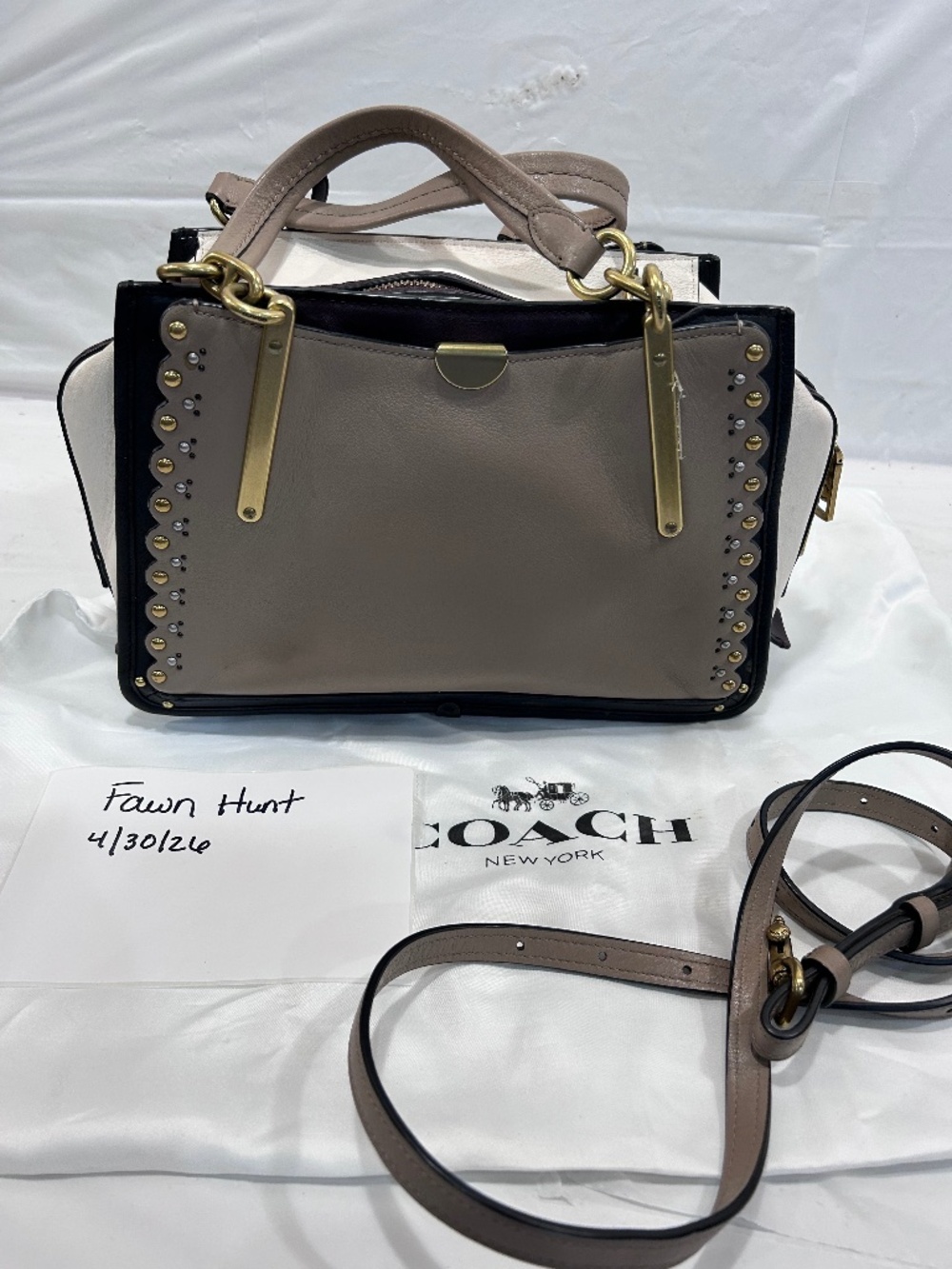 Coach Dreamer Color block Leather Satchel